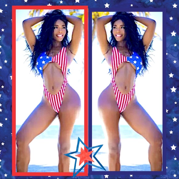 USA Proud ~ One-Piece Backless Thong Style Suit - Picture 6 of 7